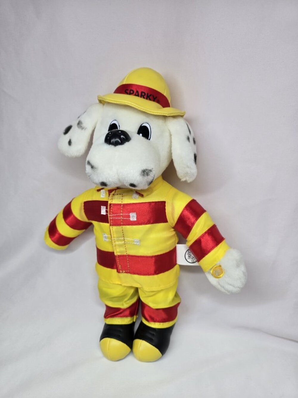 Sparky The Fire Dog Dalmatian Mascot Safety Marshal 15" Plush Talking PROMO